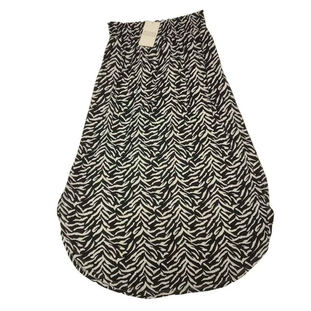 Ninexis Always Late Maxi Shirt Zebra Print Black White Women's Small S NWT